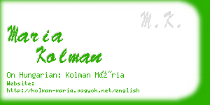 maria kolman business card